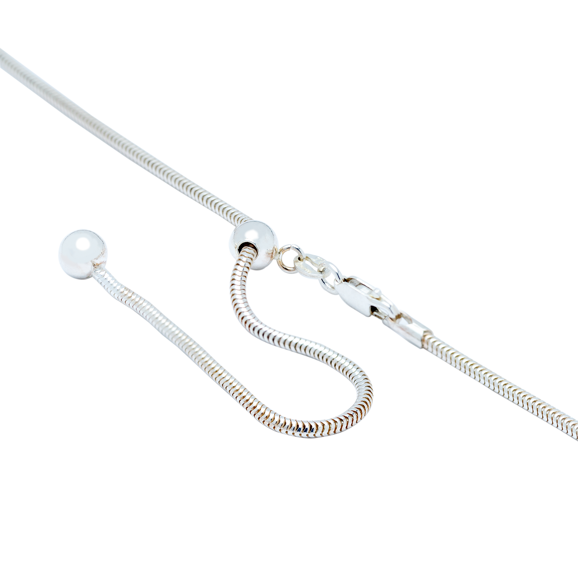 CH.DAV.1106 - 24 Inch Sterling Silver Thick Adjustable Chain