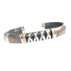 Bracelets Unique Leather Bracelet - HPSilver, Black & Brown with Copper, Adjustable Cuff - 1303