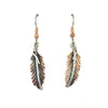 Earrings Copper Earrings - HPSilver, Copper and Sterling Silver Dangle Feather Earrings ER.VIC.4051