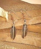 Earrings Copper Earrings - HPSilver, Copper and Sterling Silver Dangle Feather Earrings ER.VIC.4051