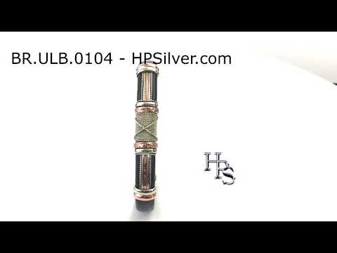 Leather Bracelet BR.ULB.0104 - Handcrafted by HPSilver, LLC. 