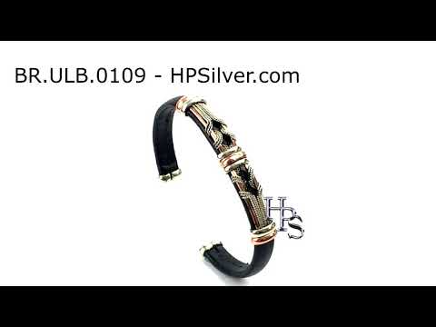 Leather Bracelet BR.ULB.0109 - Handcrafted by HPSilver, LLC.