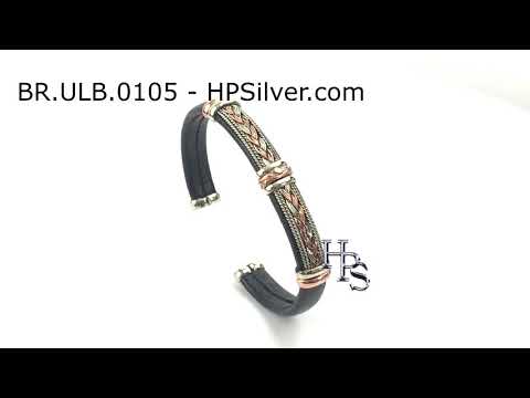 Leather Bracelet BR.ULB.0105 - Handcrafted by HPSilver, LLC.