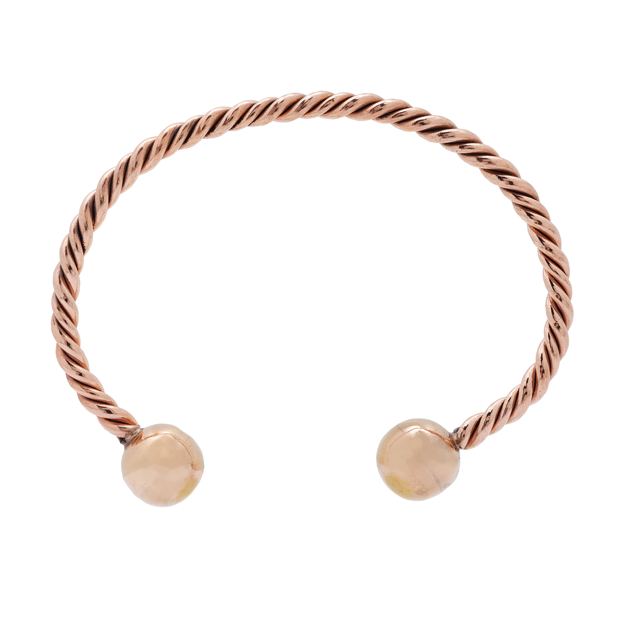 Tri-Tone Copper Cuff Bracelet w/ Copper Balls 4015