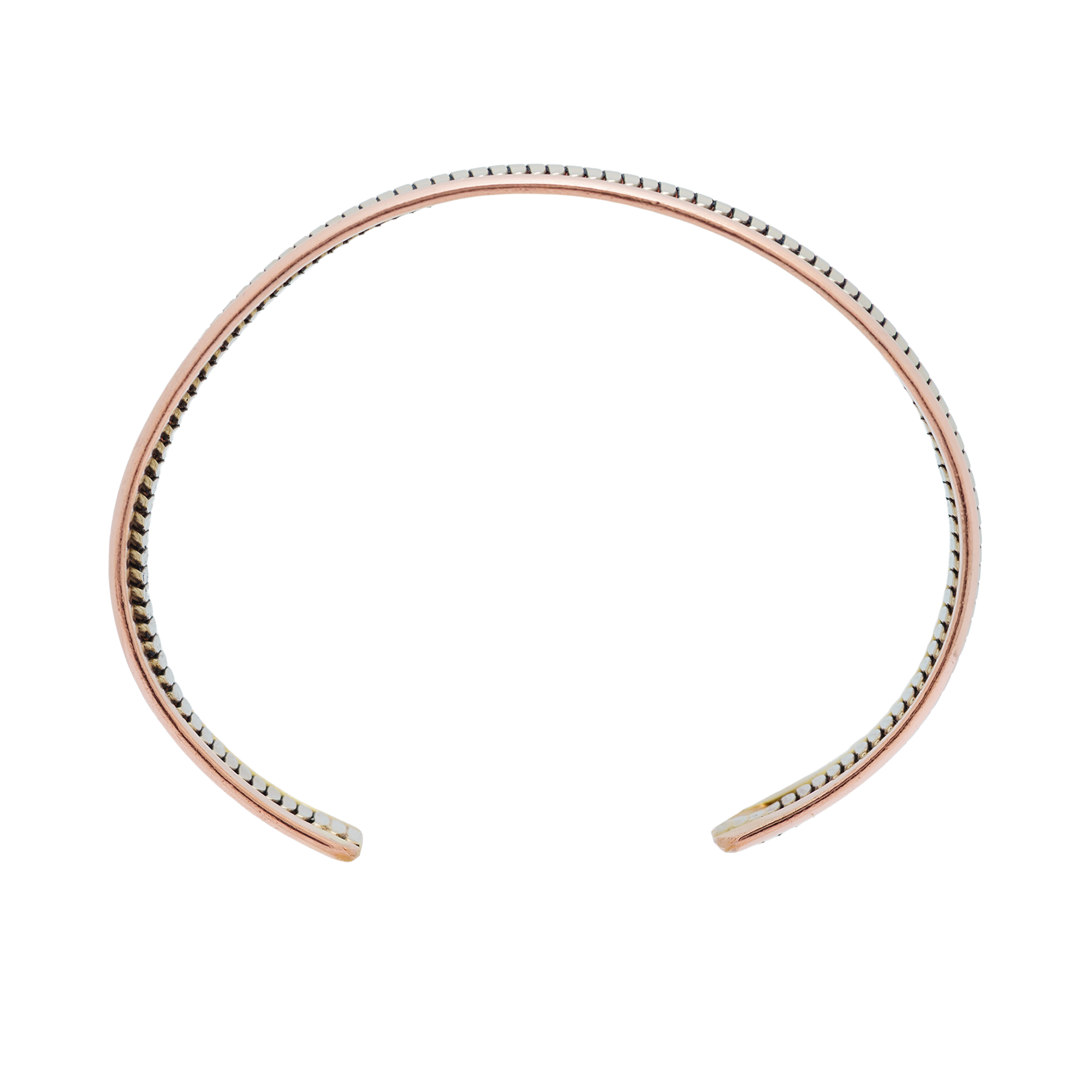 Tri-Tone Copper Cuff Bracelet w/ Copper Balls 4030