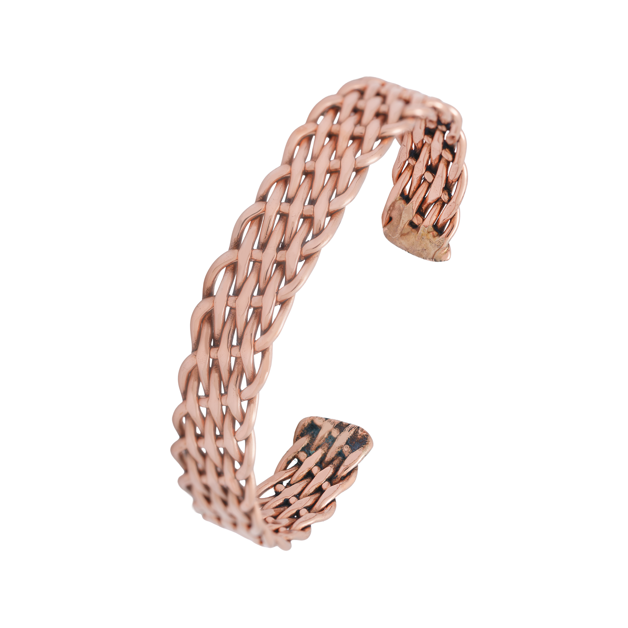 Tri-Tone Copper Cuff Bracelet w/ Copper Balls 4035