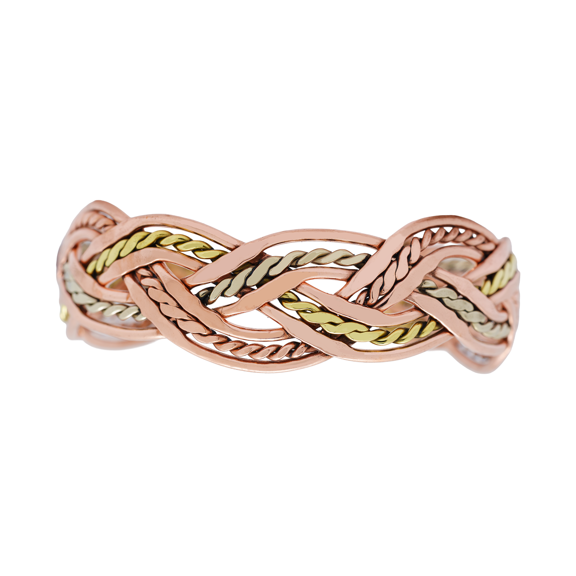 Tri-Tone Copper Cuff Bracelet w/ Copper Balls 4040