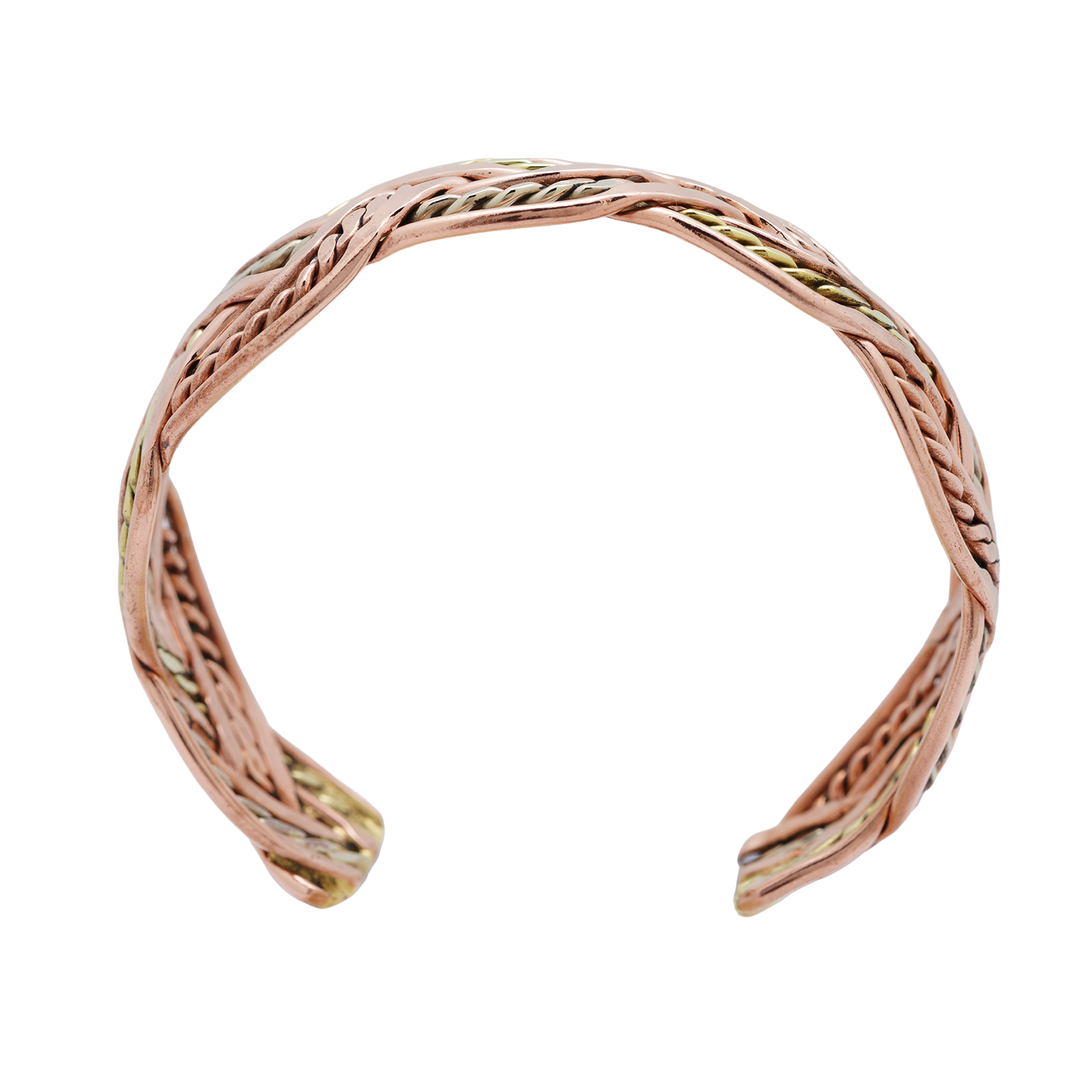 Tri-Tone Copper Cuff Bracelet w/ Copper Balls 4040