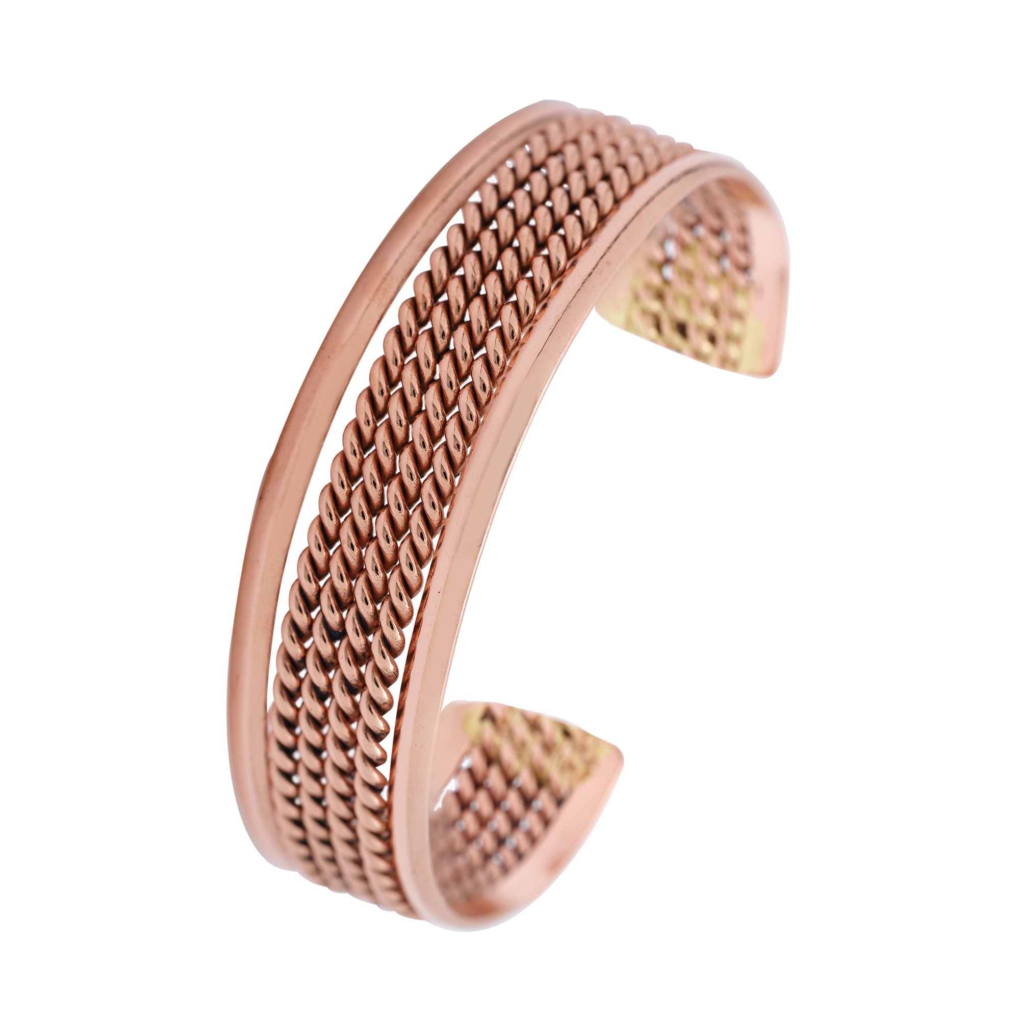 Tri-Tone Copper Cuff Bracelet w/ Copper Balls 4043