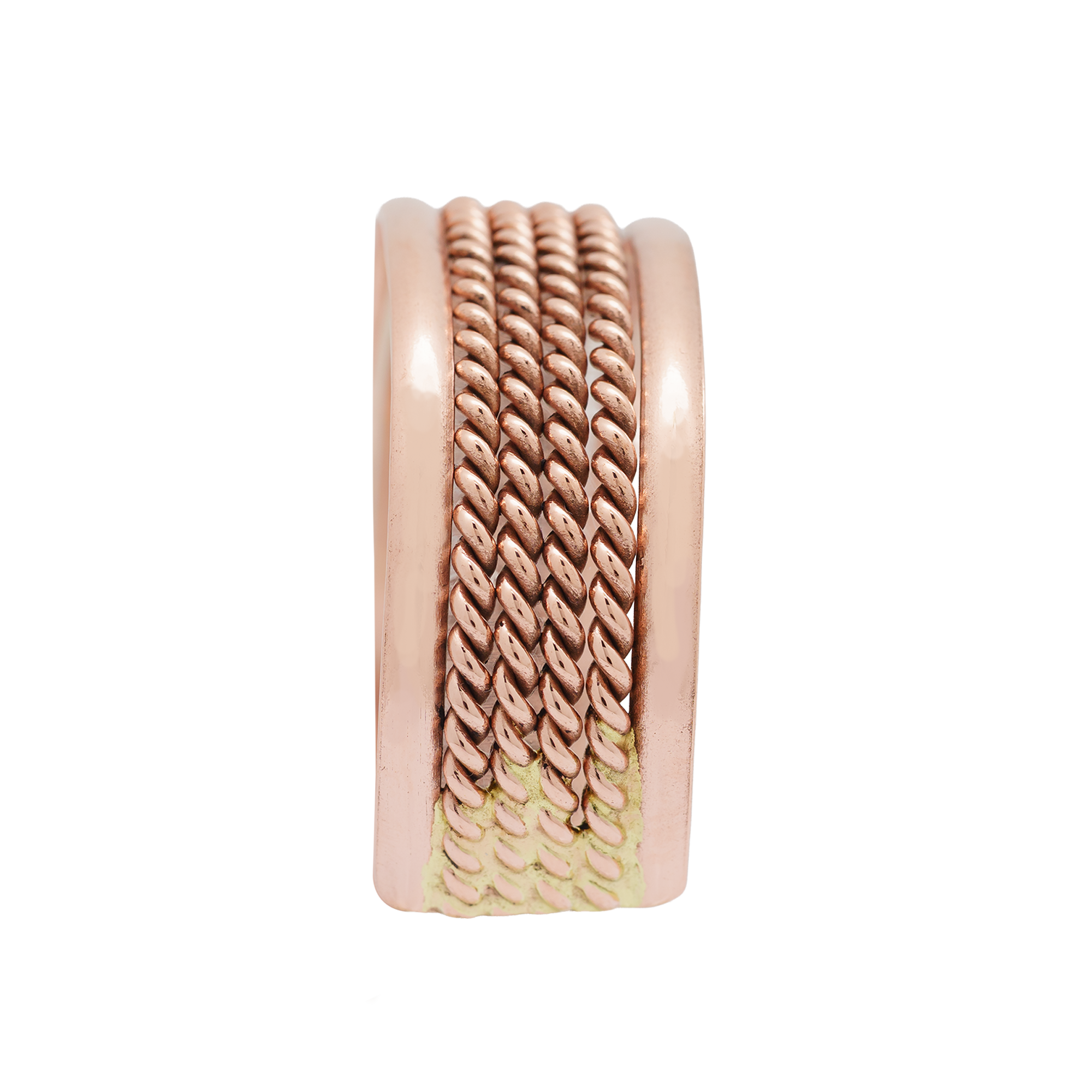 Tri-Tone Copper Cuff Bracelet w/ Copper Balls 4043