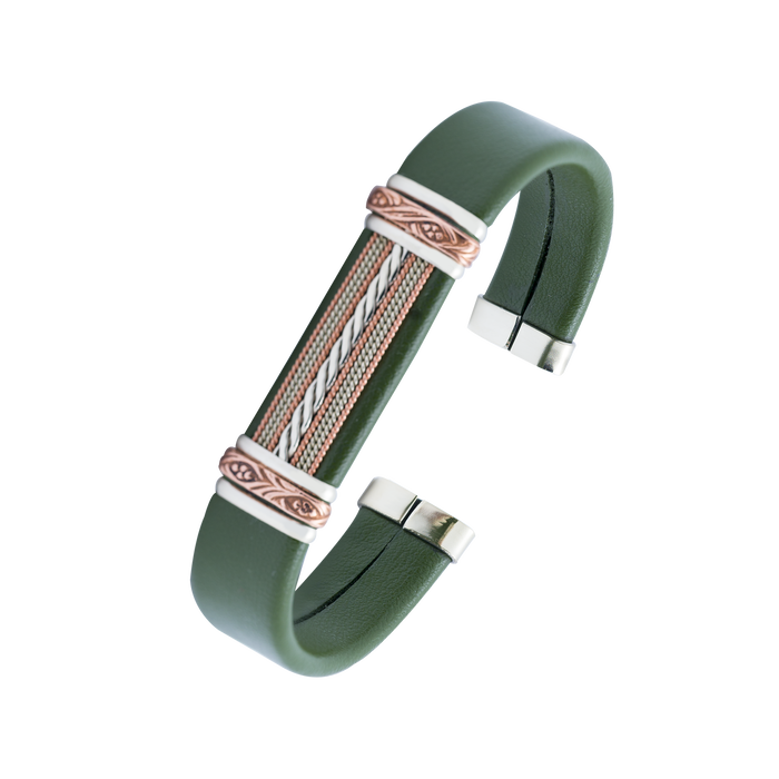 BR.ULB.0951 - Leather Bracelet, Large Cactus Green