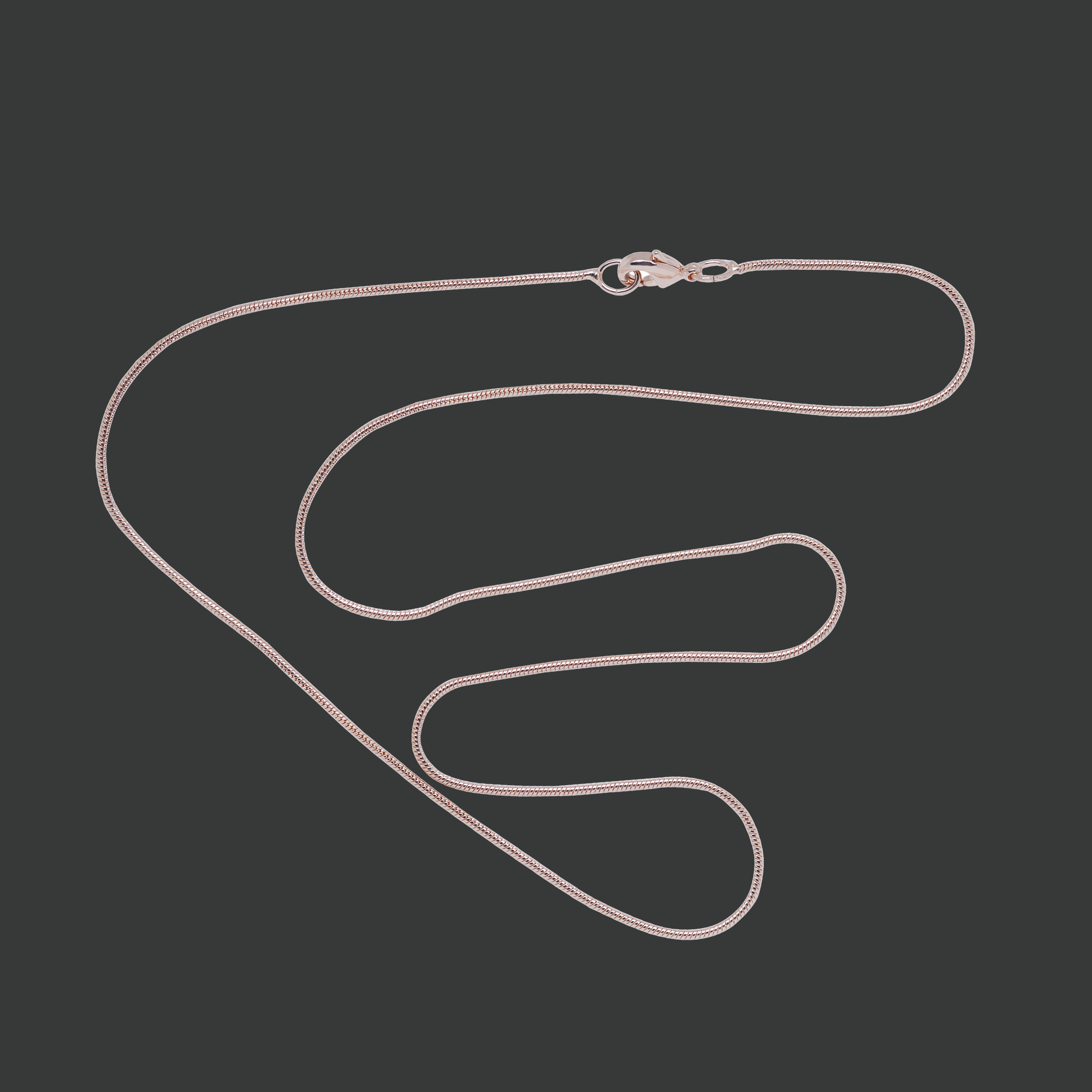 Polished Rose Gold Snake Chain - 18, 20, or 24 Inch