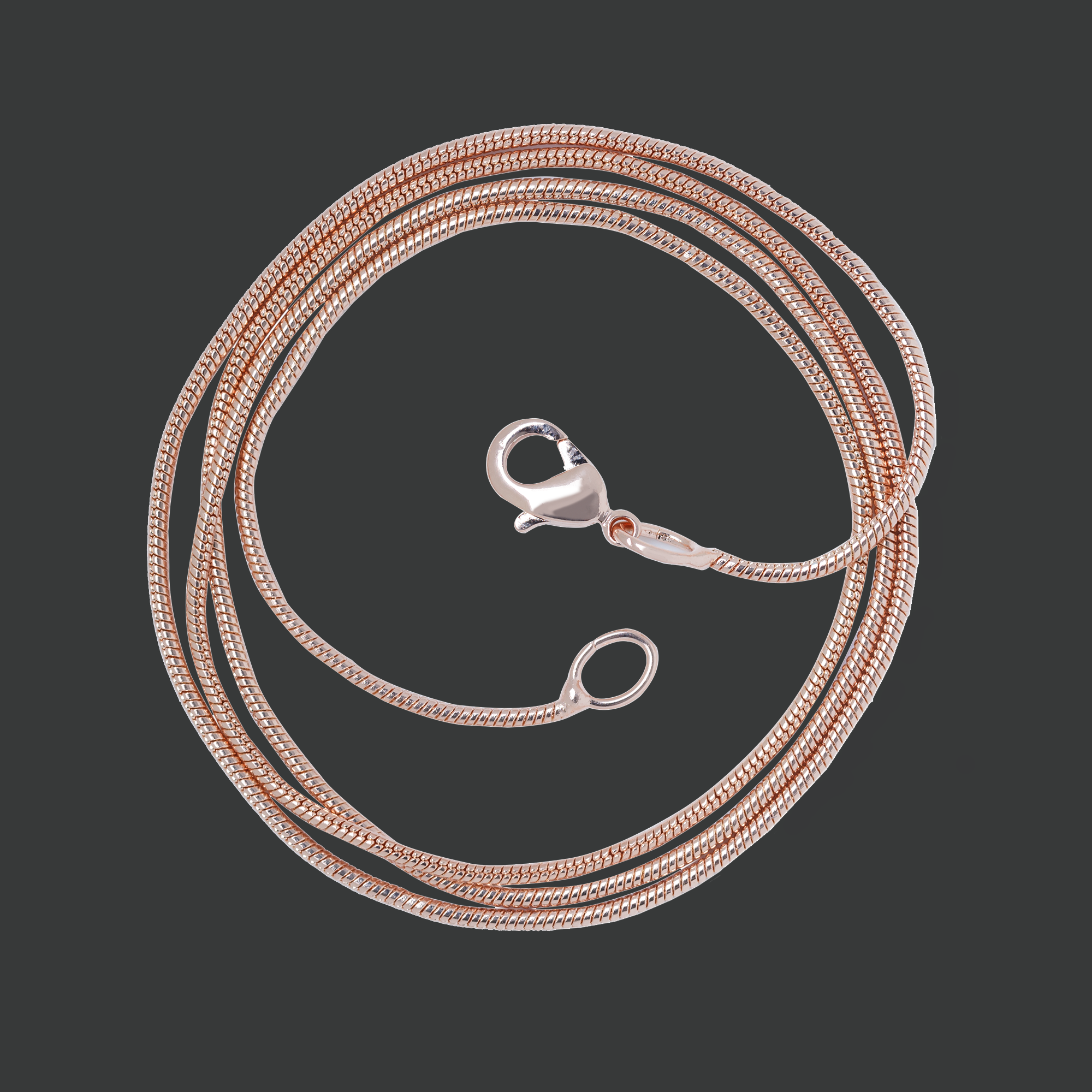 Polished Rose Gold Snake Chain - 18, 20, or 24 Inch