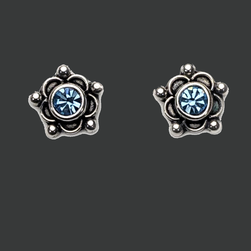 Sterling Silver and Blue Cubic Zirconia Earrings - ER.EMA.1506