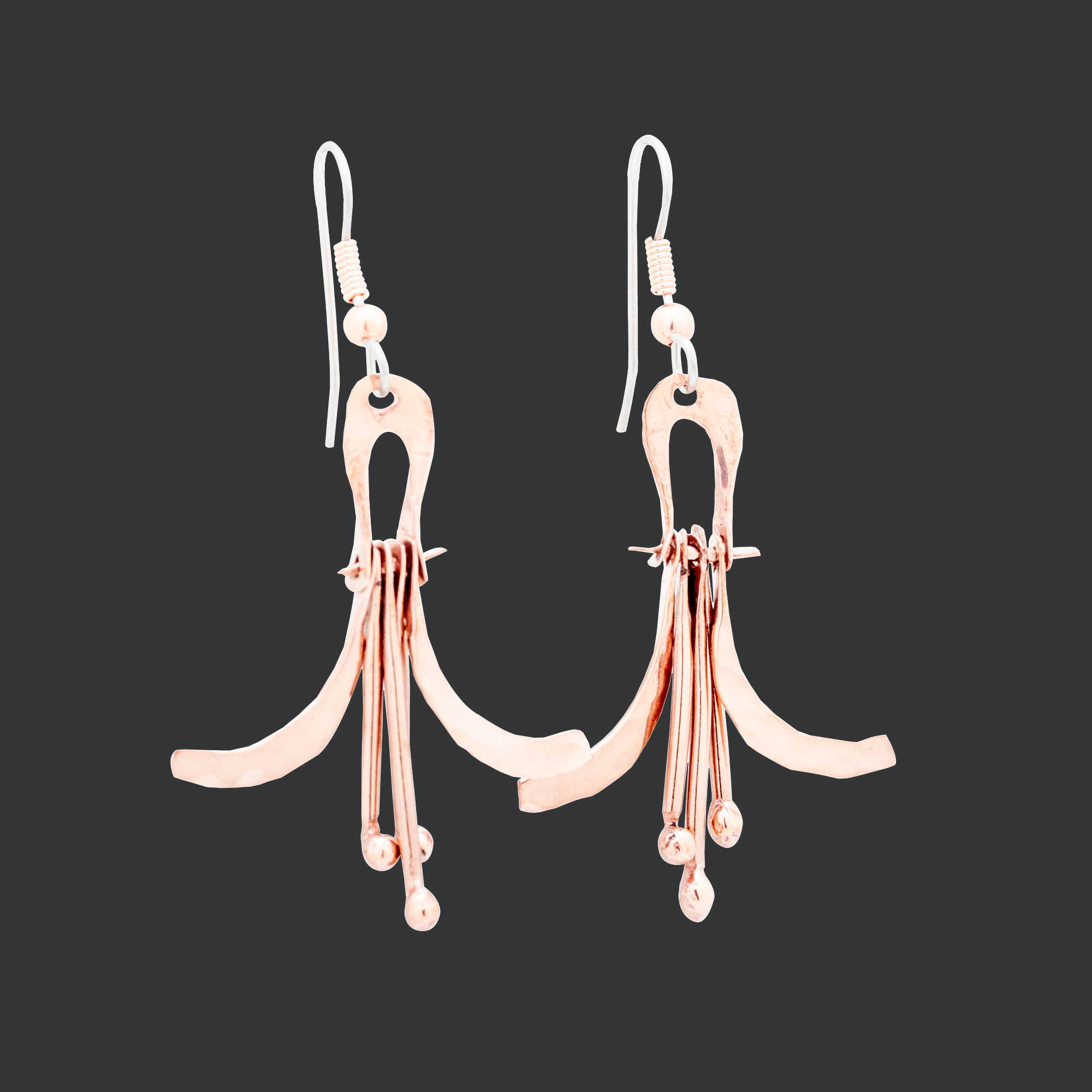 Copper Earrings by HPSilver - Copper Dangle Earrings - 0009