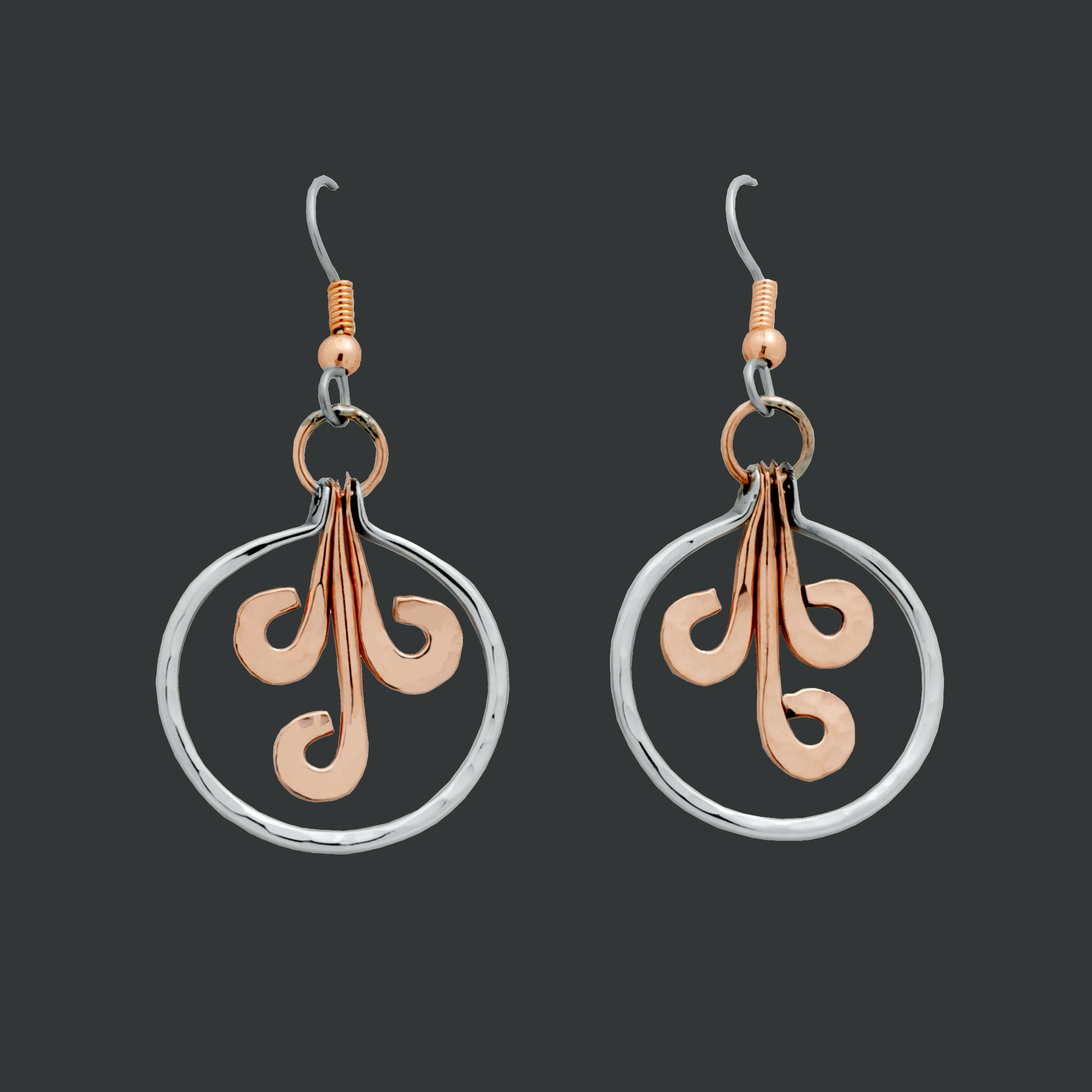 Copper Earrings by HPSilver - Copper Dangle Earrings - 0004