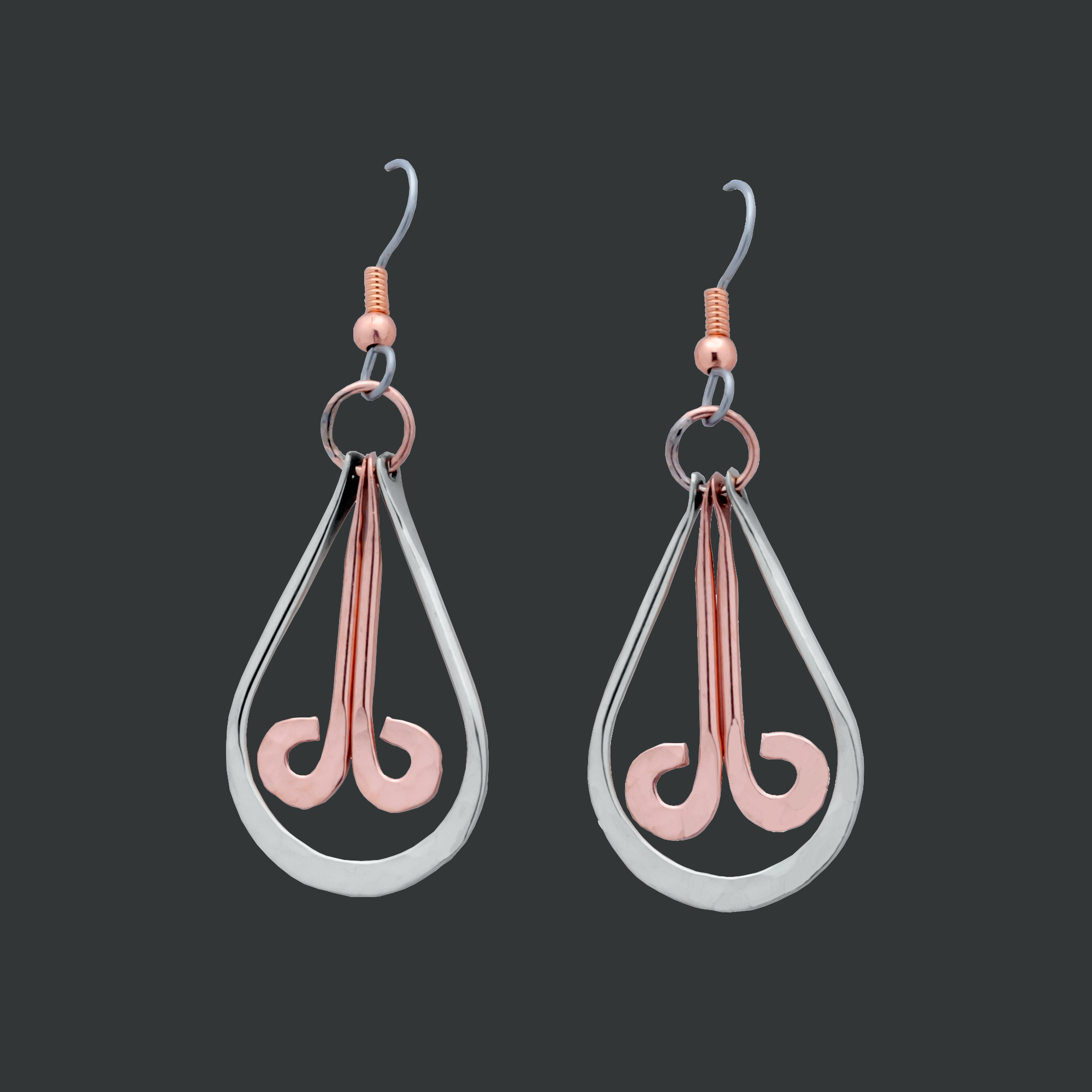 Copper Earrings by HPSilver - Copper Dangle Earrings - 0005