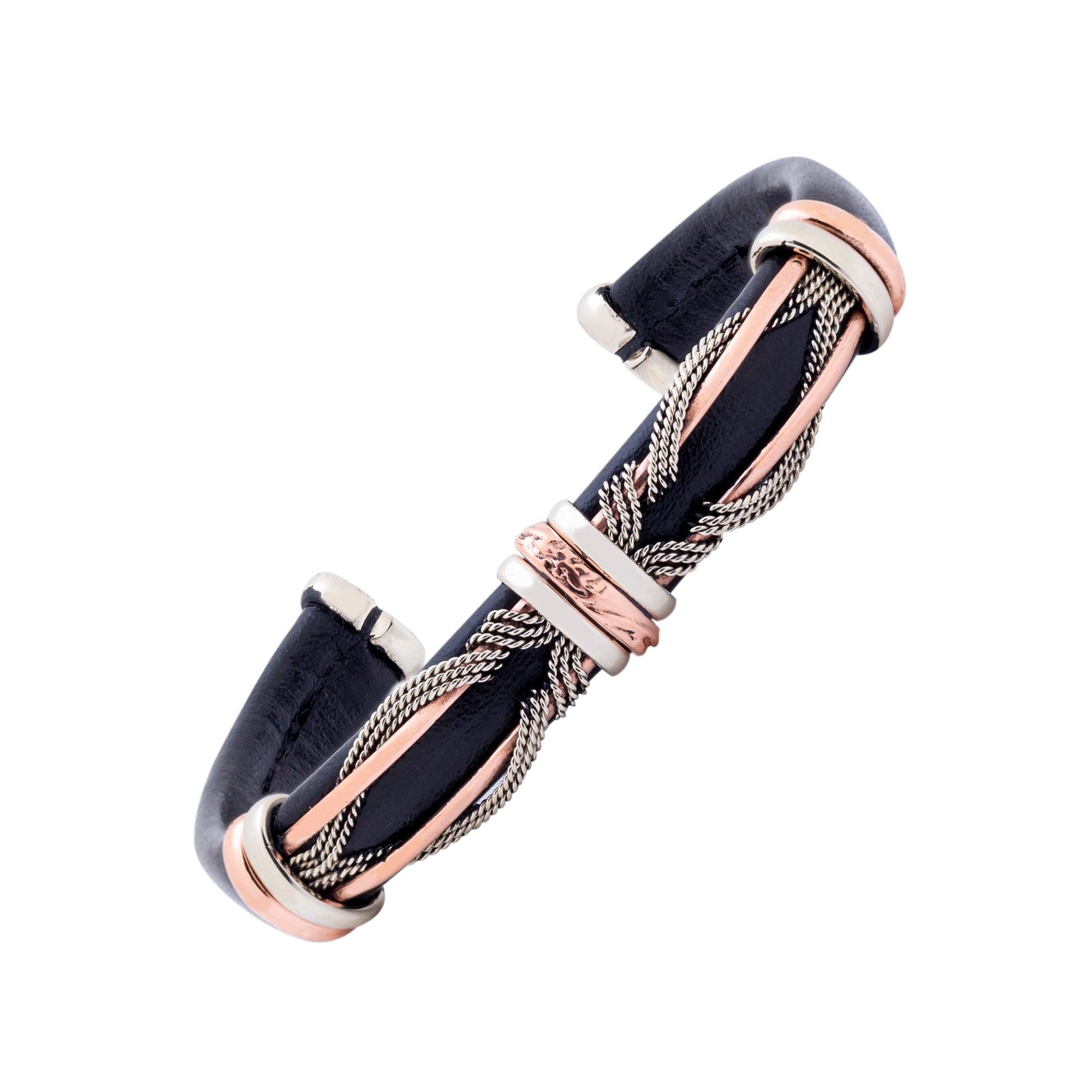 Leather Bracelet BR.ULB.0101 - Handcrafted by HPSilver, LLC.