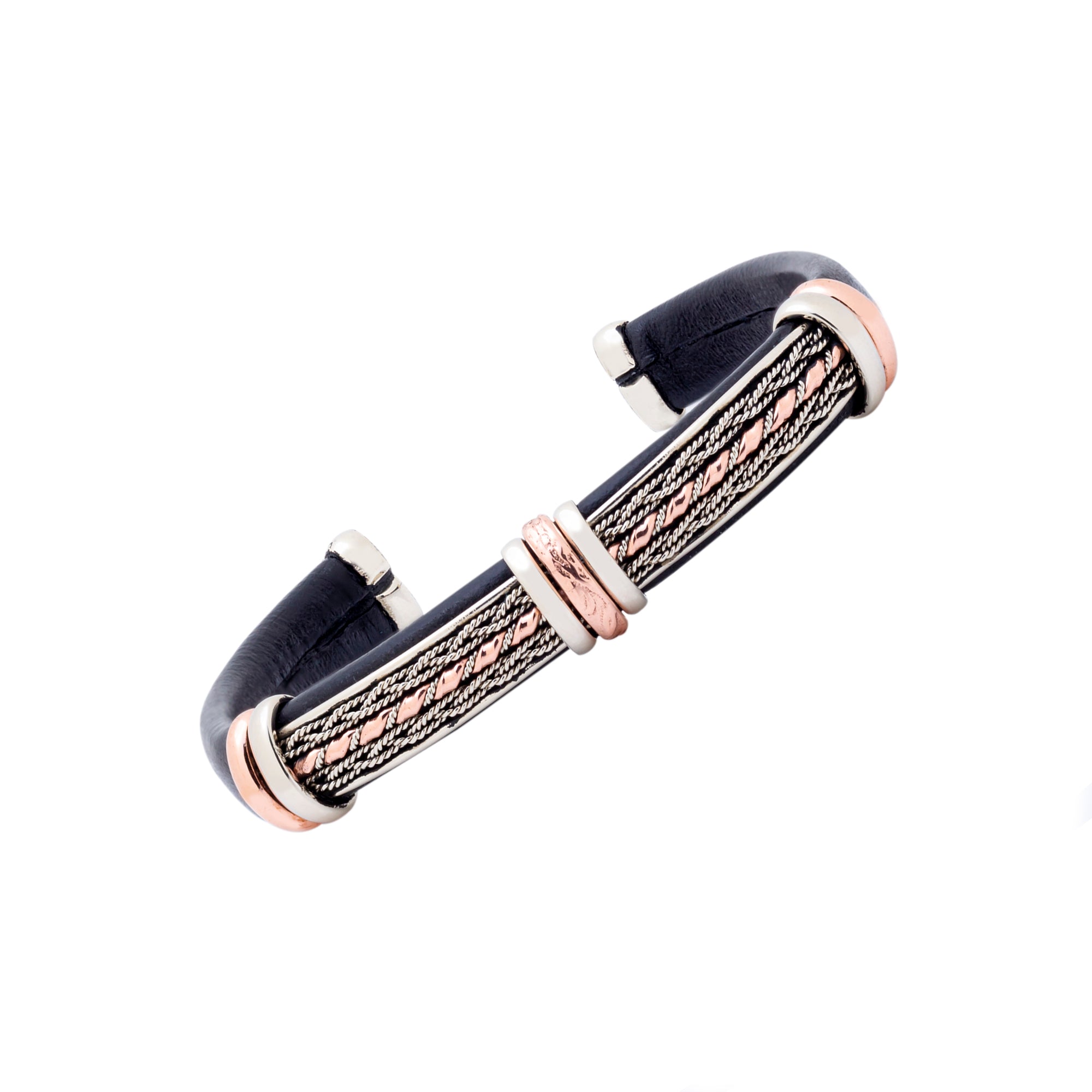 Leather Bracelet BR.ULB.0102 - Handcrafted by HPSilver, LLC. 