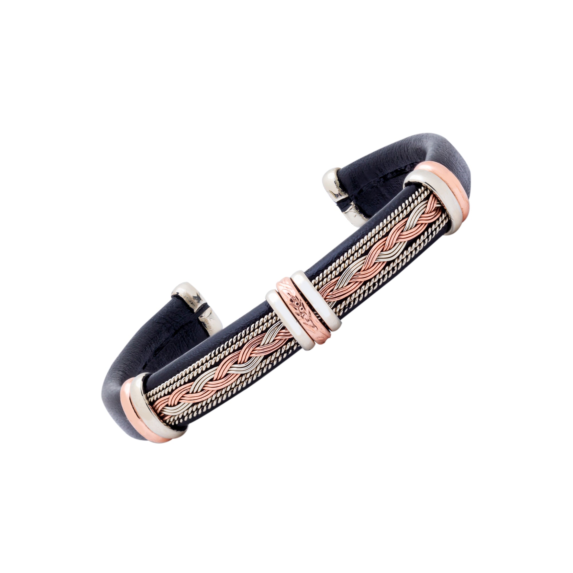 Leather Bracelet BR.ULB.0105 - Handcrafted by HPSilver, LLC. 