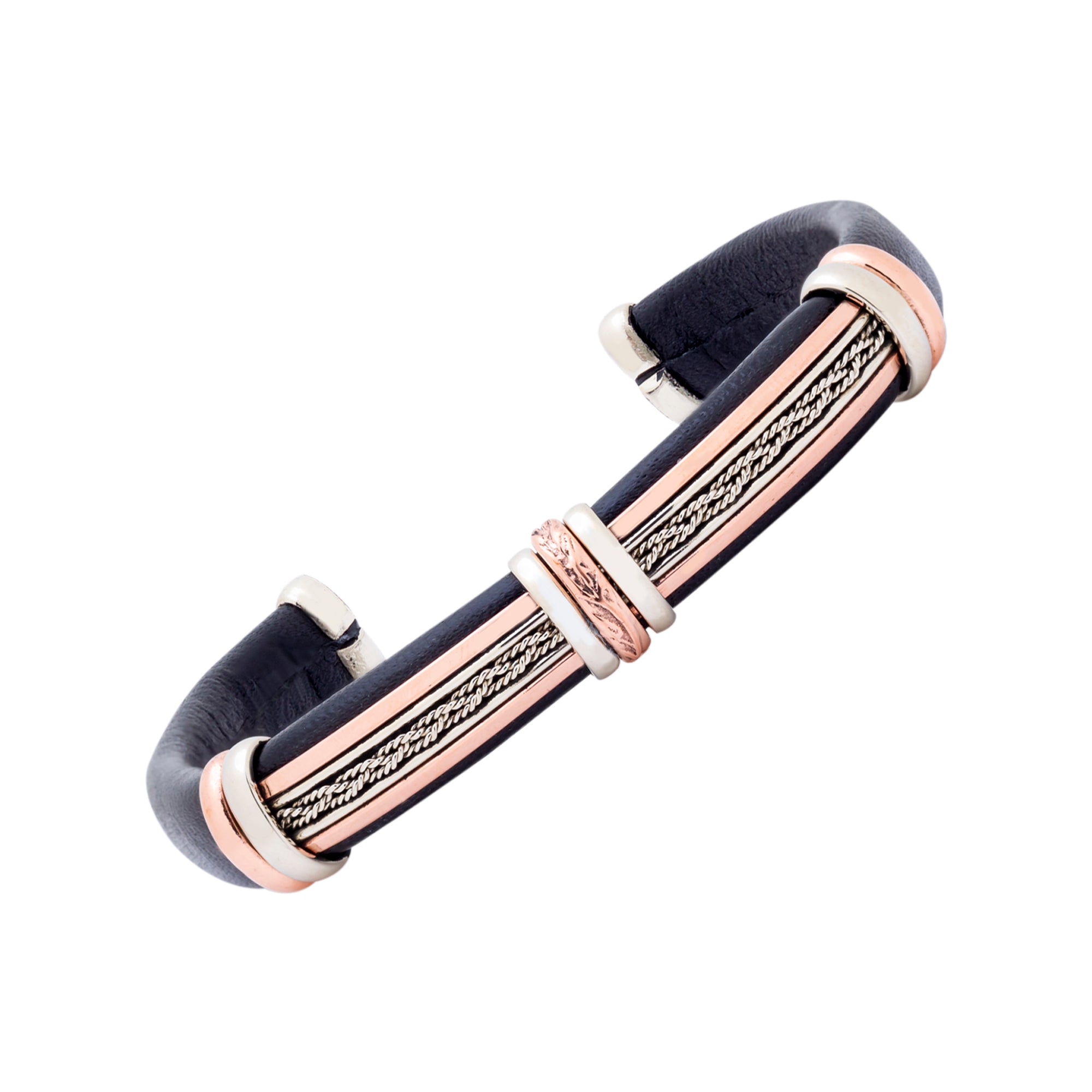 Leather Bracelet BR.ULB.0107 - Handcrafted by HPSilver, LLC.