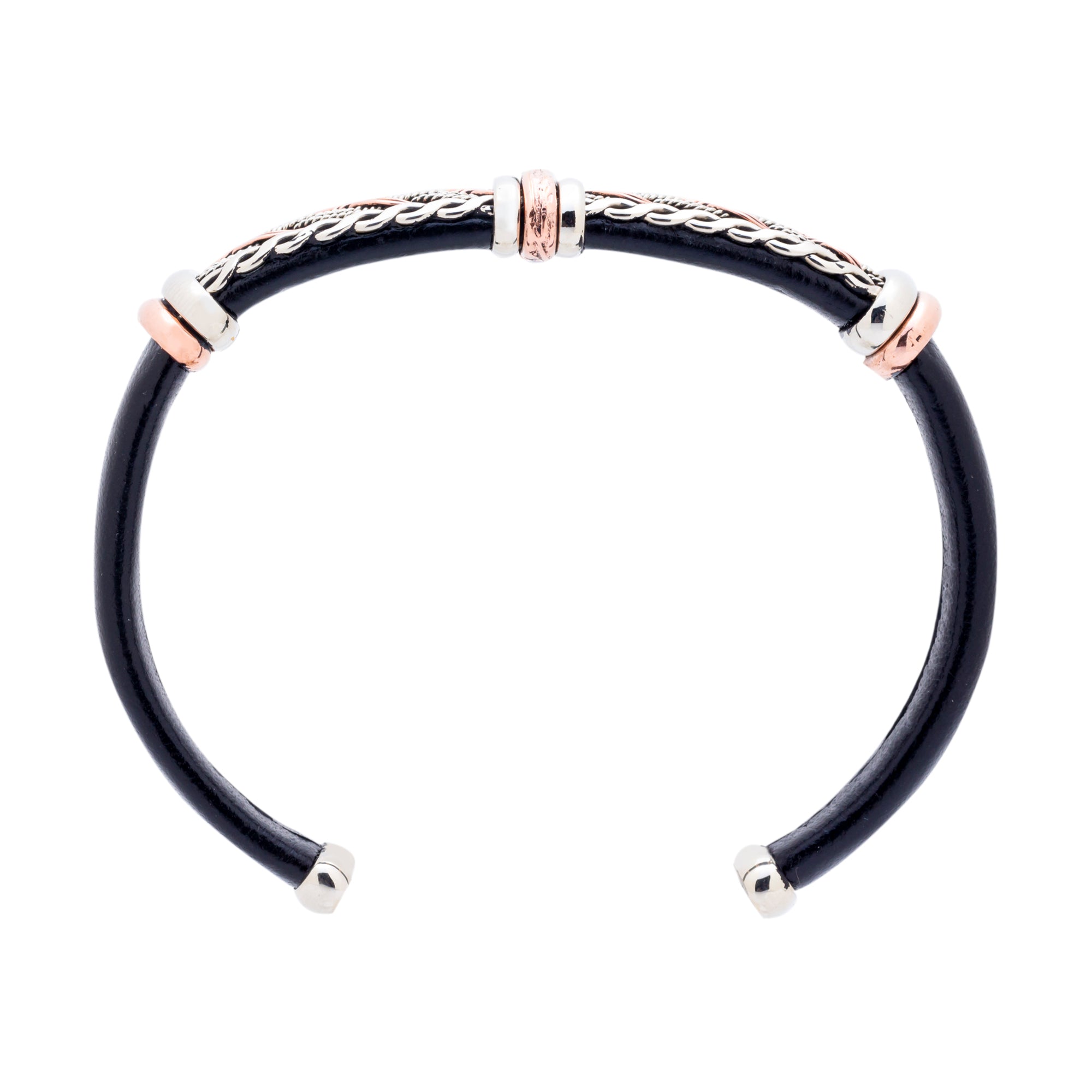Leather Bracelet BR.ULB.0108 - Handcrafted by HPSilver, LLC.