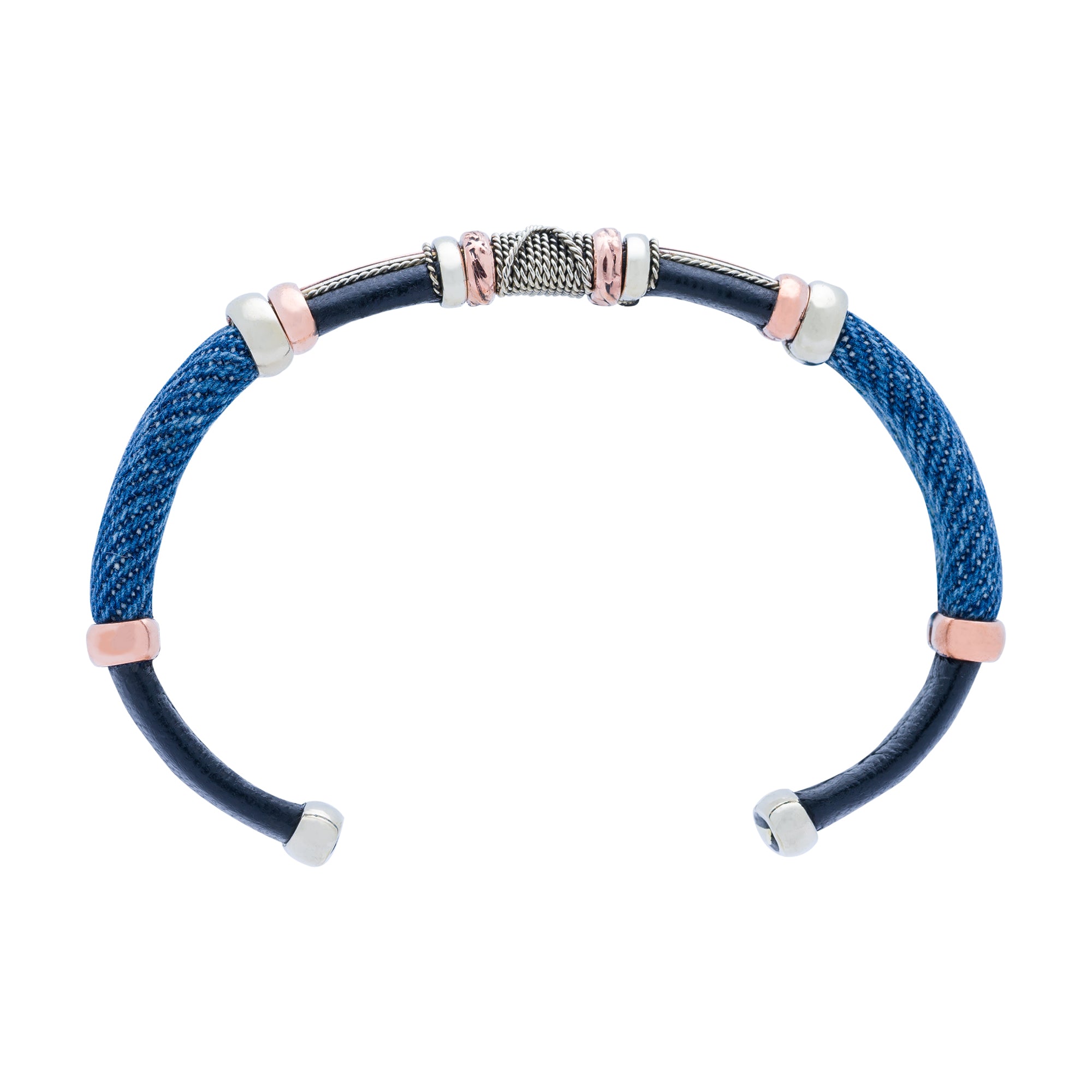 BR.ULB.0120 - Denim and Leather Bracelet