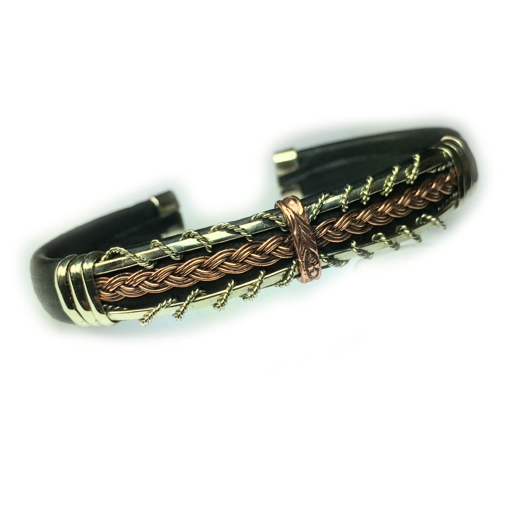 Leather Bracelet BR.ULB.0131 - Handcrafted by HPSilver, LLC.