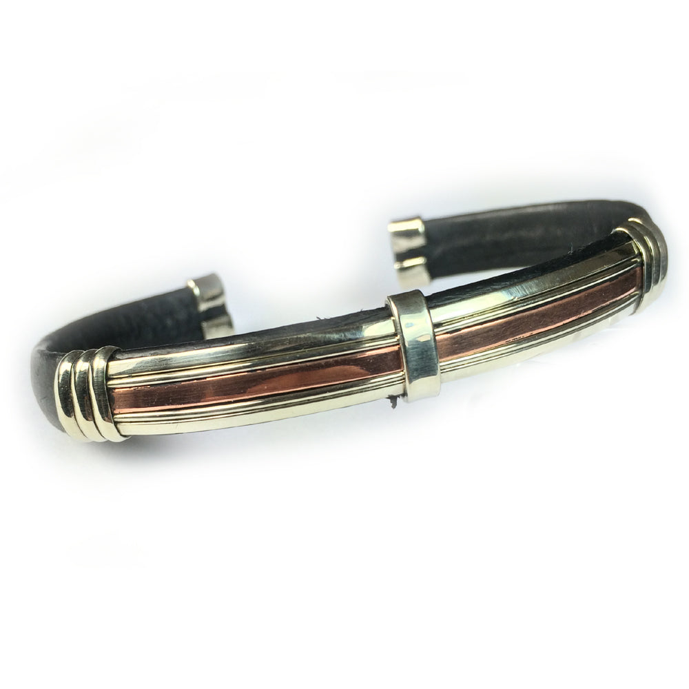 Leather Bracelet BR.ULB.0132 - Handcrafted by HPSilver, LLC.