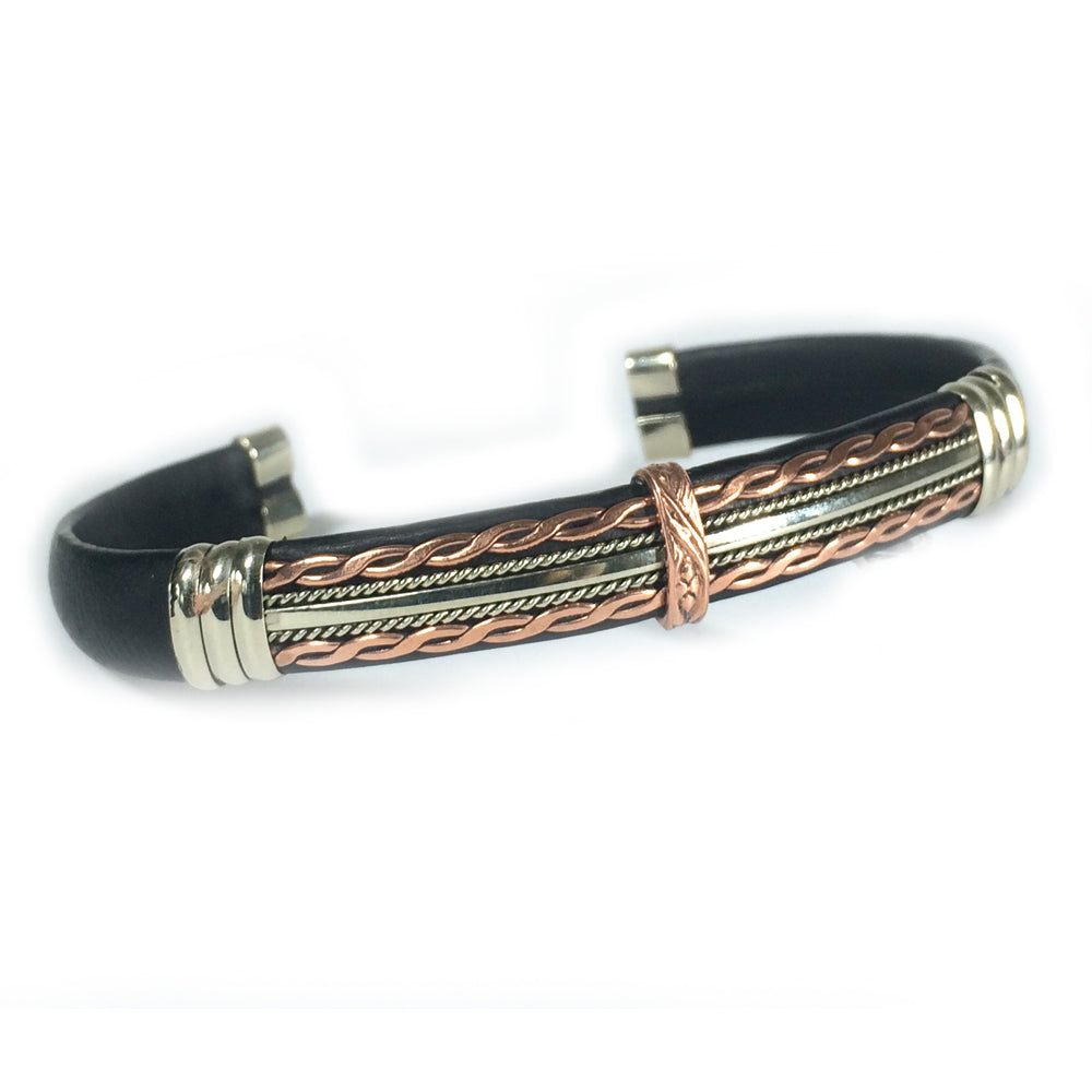 Leather Bracelet BR.ULB.0133 - Handcrafted by HPSilver, LLC.