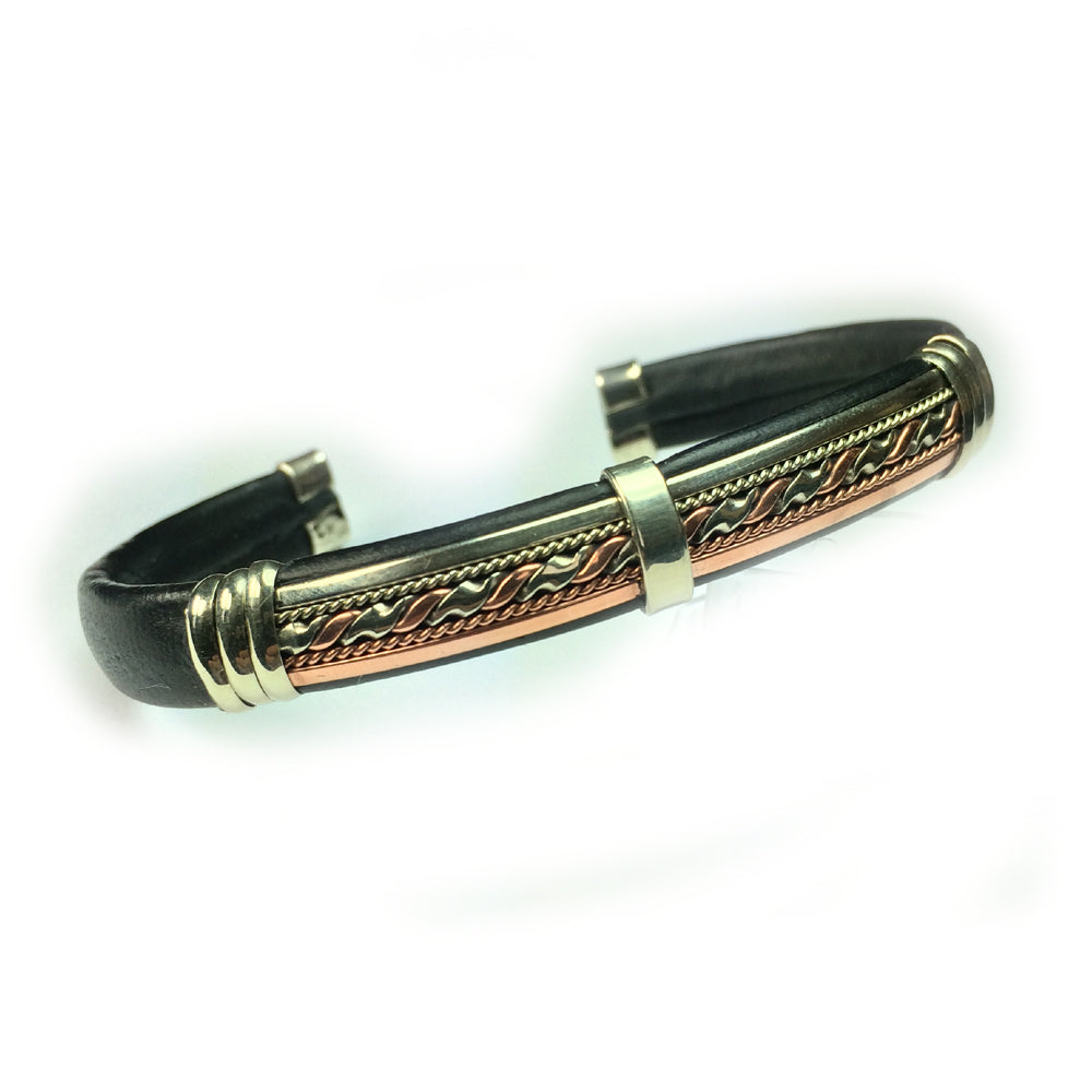 Leather Bracelet BR.ULB.0138 - Handcrafted by HPSilver, LLC.
