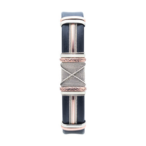 Men's Leather Bracelet BR.ULB.0204 - Handcrafted by HPSilver, LLC.