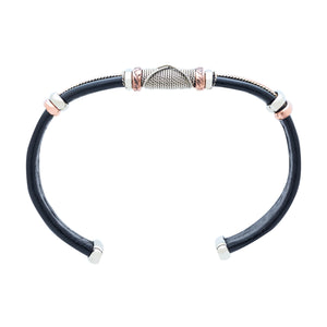 Men's Leather Bracelet BR.ULB.0204 - Handcrafted by HPSilver, LLC.