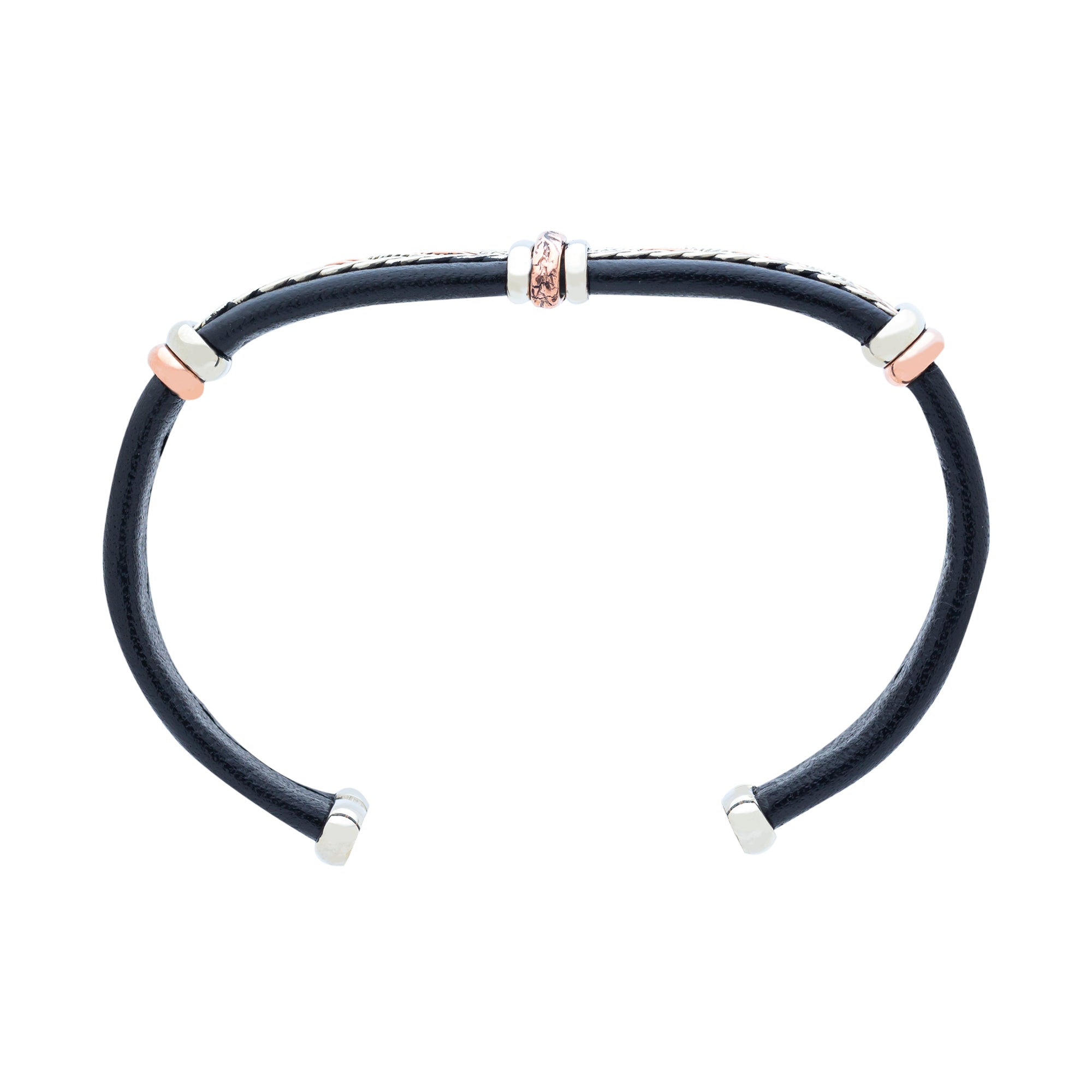 Men's Leather Bracelet BR.ULB.0208 - Handcrafted by HPSilver, LLC.