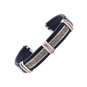 Men's Leather Bracelet BR.ULB.0210 - Handcrafted by HPSilver, LLC.