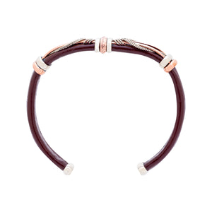 Leather Bracelet BR.ULB.0301 - Brown Leather Cuff Bracelet -Handcrafted by HPSilver, LLC.