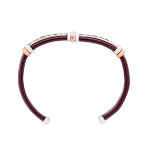 Leather Bracelet BR.ULB.0310 - Brown Leather Cuff Bracelet -Handcrafted by HPSilver, LLC.