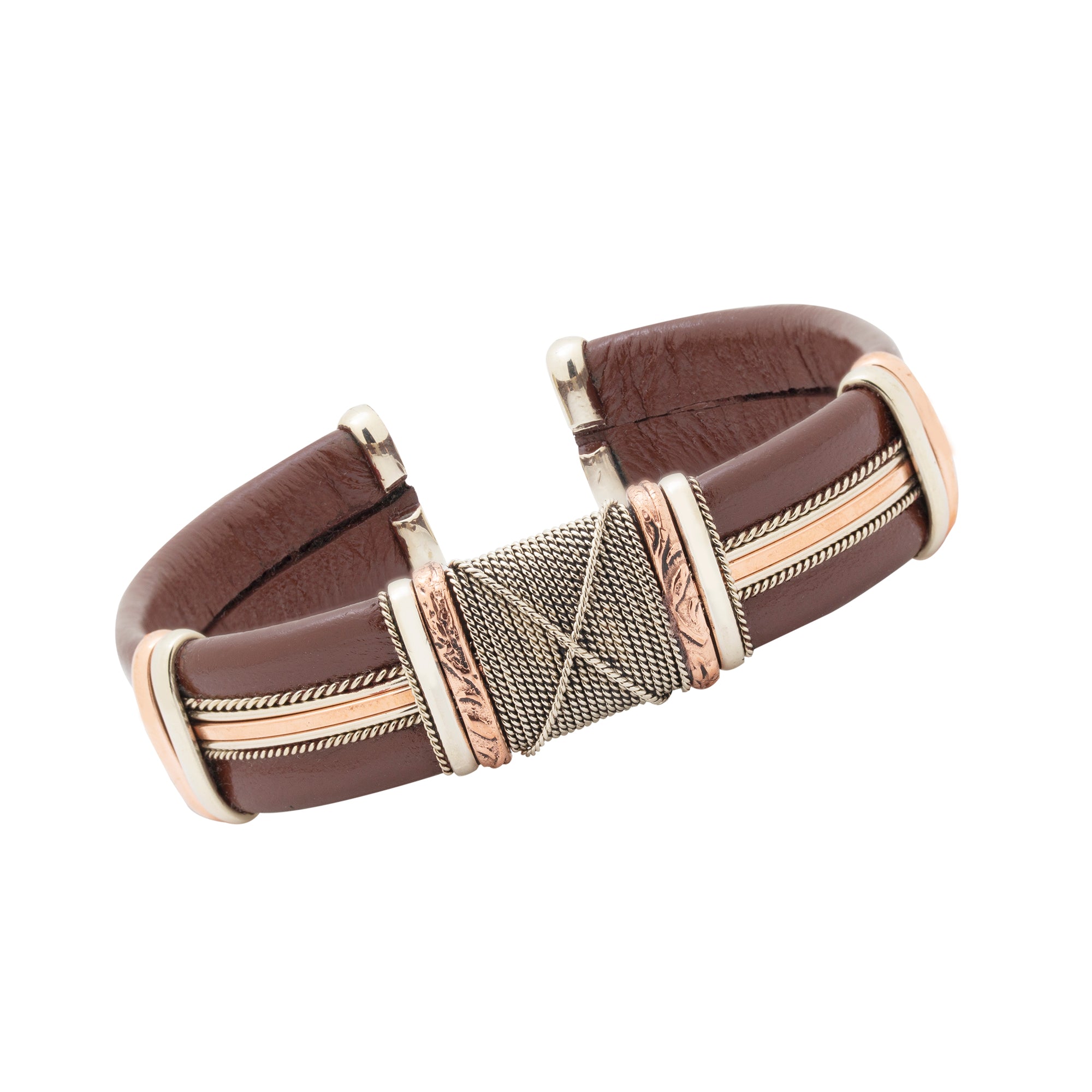 BR.ULB.0404 - Men's Unique Leather Bracelet, Brown