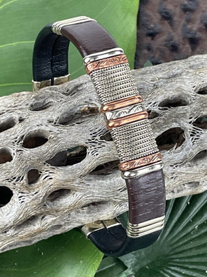 BR.ULB.0433 - Men's Dark Brown Leather Bracelet