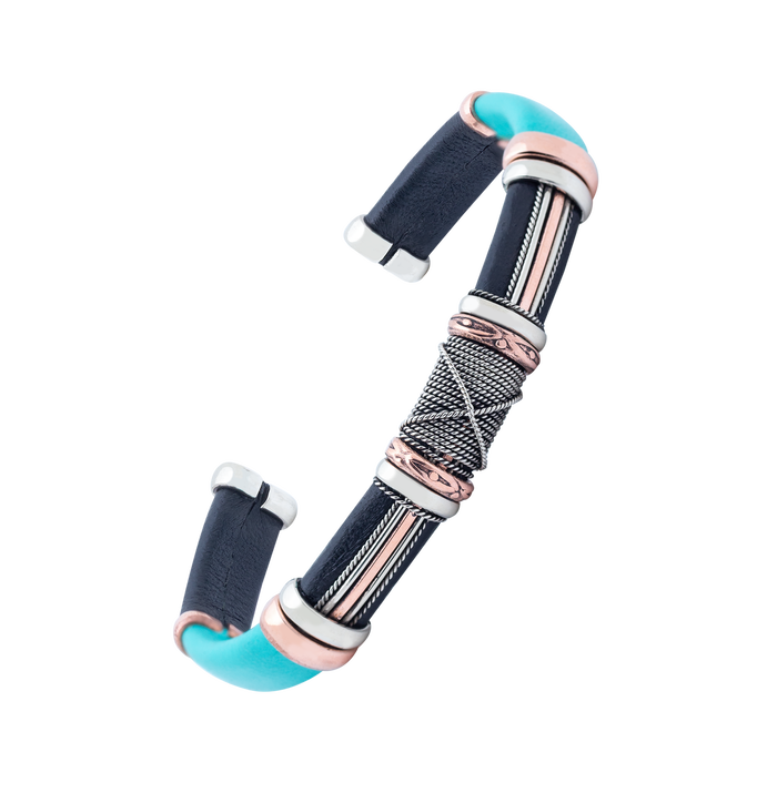 BR.ULB.0704 - Leather Bracelet, Turquoise