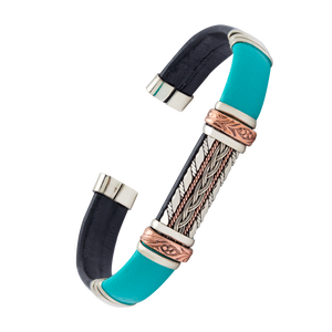 BR.ULB.0721 - Unique Leather Bracelet, Turquoise