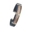 BR.ULB.1220 - Leather Bracelet w/ Sterling Silver and Copper, Black - BR.ULB.1220