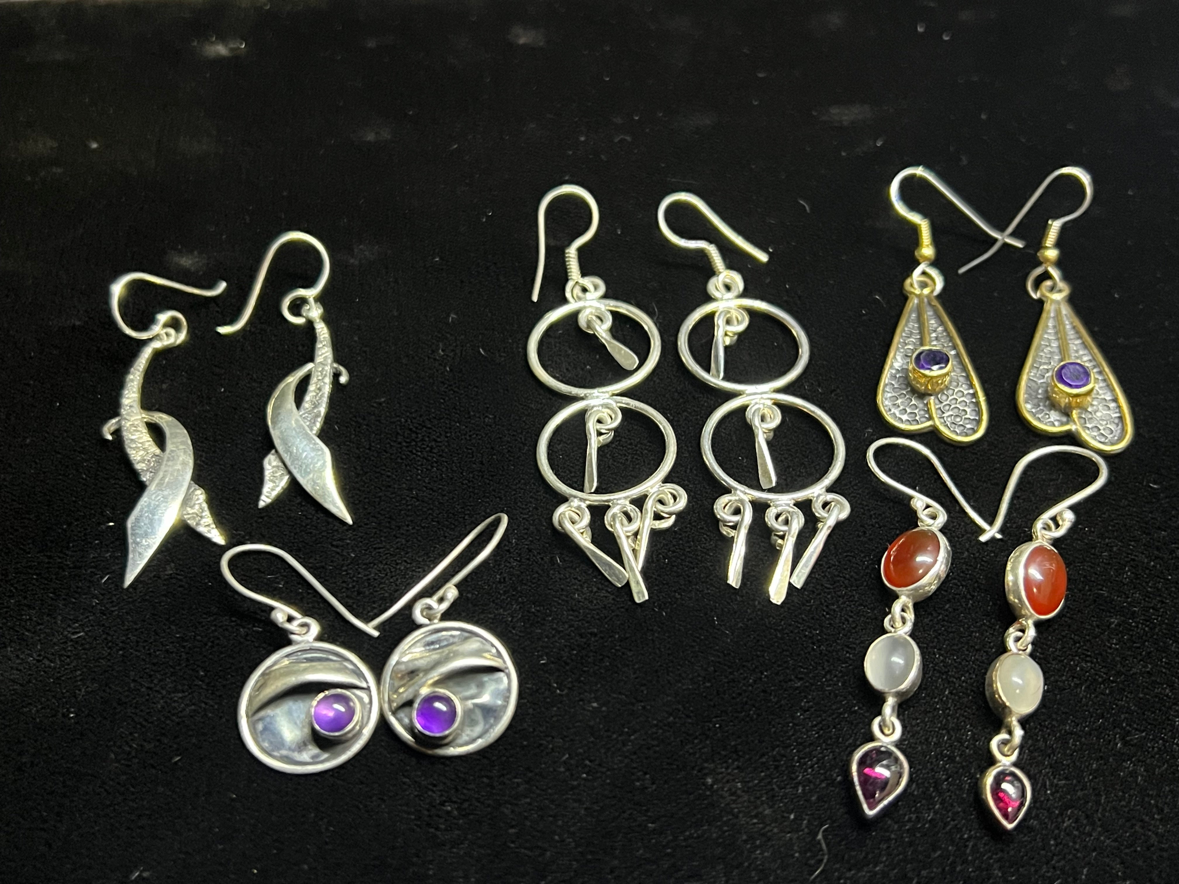 ER.MIX.8670 - Lg. Silver Earrings, Mix Group C