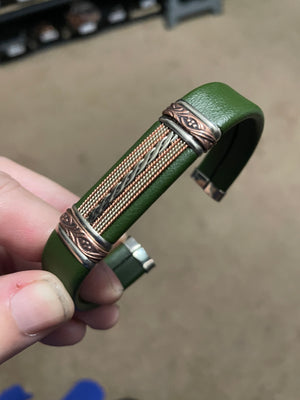 BR.ULB.0951 - Leather Bracelet, Large Cactus Green