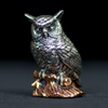 SU.SOT.A013 - Silver and Copper Owl Sculpture, Mini (Pocket Sized Rudy)