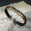 Load image into Gallery viewer, Bracelets Unique Leather Bracelet - HPSilver, Black &amp; Brown with Copper, Adjustable Cuff - 1303