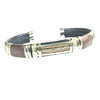 Bracelets Unique Leather Bracelet - HPSilver, Black & Brown with Copper, Adjustable Cuff - 1308