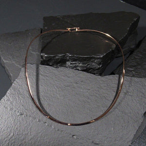 Collars Rose-Gold Collar - HPSilver, Rose-Gold over Brass, Oval with Clasp Collar CL.KIK.8001