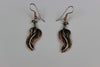 Earrings Copper Earrings - HPSilver, Copper and Sterling Silver Dangle Feather Earrings ER.VIC.4055