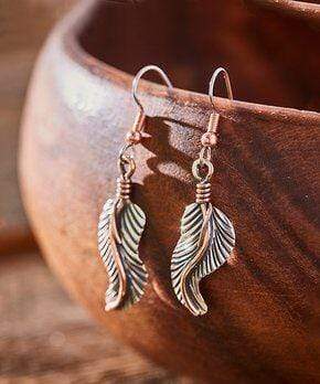 ER.VIC.2010 - Feather Earrings, Handcrafted with Silver and Copper